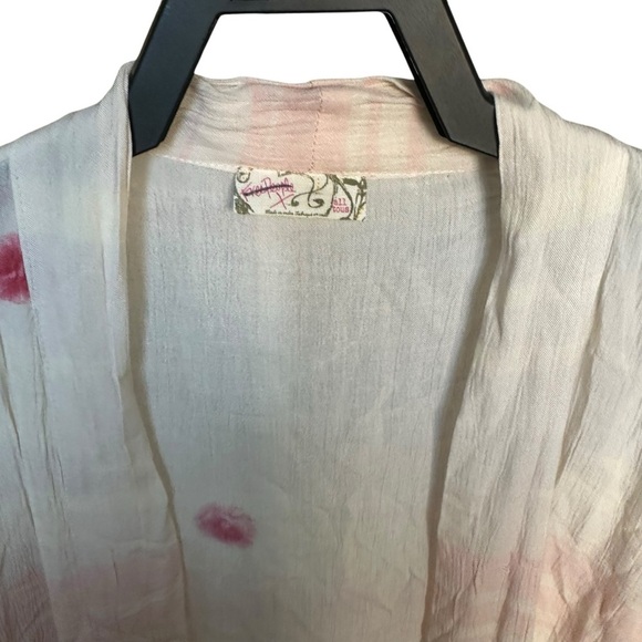 Free People Kimono Laurel Canyon Printed Rose Duster Rayon OS NWOT - Picture 5 of 6